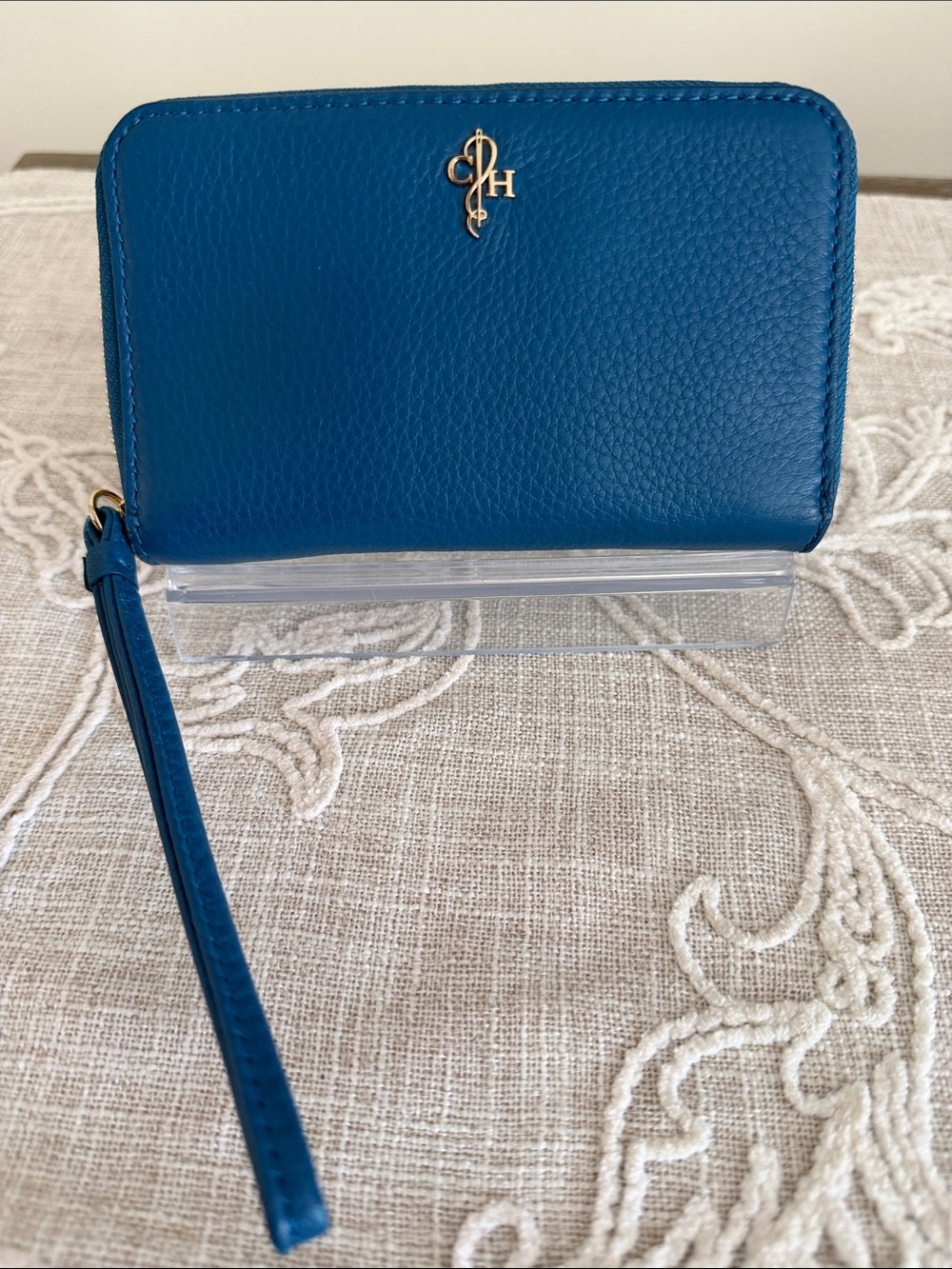 Cole Haan Blue Leather Wristlet Wallet